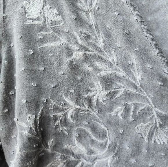 Knox Rose Women's Boho Girly Feminine Embroidered Three Quarter Sleeve Top M - Picture 5 of 9